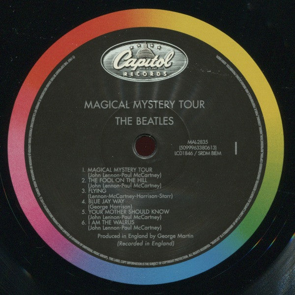 Image of Label Cover of LP - VG+/VG+ - THE BEATLES, Magical Mystery Tour (Universal; MAL 2835, UK 2014 Reissue, Gatefold, Booklet & Insert, 180 Gram Vinyl, Mono, Remastered), Very nice clean copy. Clean booklet and insert. Pristine disc.,  - 3746126S
