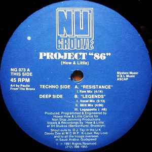 Image of Front Cover of 12" - /VG - PROJECT 86, Resistance (Nu Groove; NG 073, US 1991), light marks only,  - 2646033S