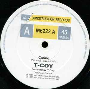 Image of Label Cover of 12" - /G - T-COY, Cari o (Deconstruction; M6222, UK 1987), Lots of marks and scuffs but plays better than it looks. Writing on label, A	Cari oB	Regret - 2216428C