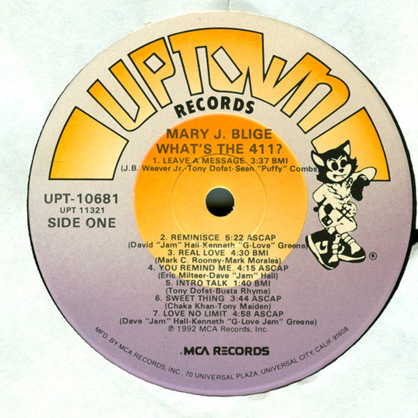 Image of Label Cover of LP - VG/G+ - MARY J. BLIGE, What's The 411? (Uptown; UPT 10681, US 1992), Plenty of marks and surface noise throughout.,  - 5245153S