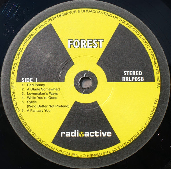 Image of Label Cover of LP - EX/VG+ - FOREST, Forest (Radioactive; RRLP058, UK 1987, Gatefold, Numbered Limited Edition of 1,000, 180g Vinyl), 0119/1,000,  - 3526165E