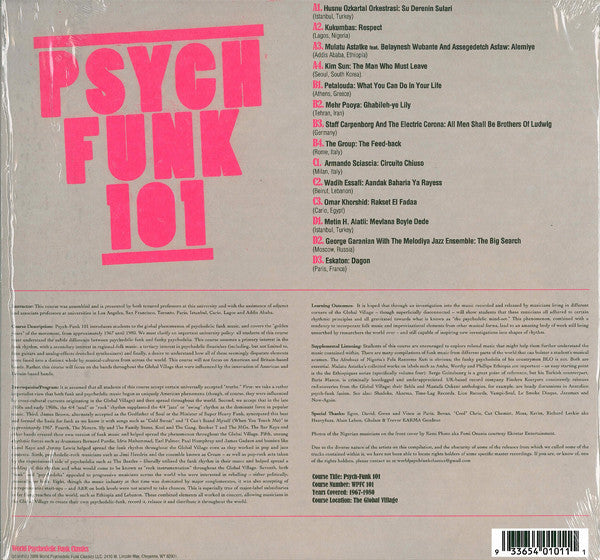 Image of Back Cover of 2644309S: 2xLP - VARIOUS, Psych Funk 101 (World; WPFC101LP, US 2009, Gatefold)   VG+/VG+