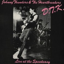 Image of Front Cover of 3824134E: LP - JOHNNY THUNDERS AND THE HEARTBREAKERS, D.T.K. (Live At The Speakeasy) (Jungle; FREUD1, UK 1982, Pink labels and pink letters on the cover)   VG/VG