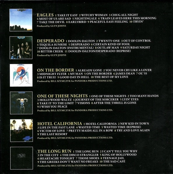 Image of Back Cover of 6xCD - VG+/VG+ - EAGLES, The Studio Albums 1972-1979 (Asylum; 8122-79674-6, Europe 2013, Clamshell Box Set, Inners), ,  - 3316566C