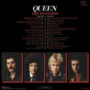 Image of Back Cover of 4614151C: LP - QUEEN, Greatest Hits (EMI; EMTV30, UK 1981, Inner With Rounded Corners, No Barcode)   VG/VG+