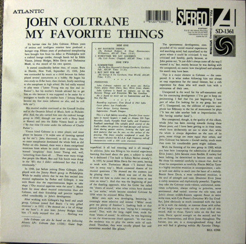 Image of Back Cover of LP - VG/VG+ - JOHN COLTRANE, My Favorite Things (Atlantic; SD 1361, US 2005 Reissue, Glossy Sleeve, Stereo), ,  - 4146057S