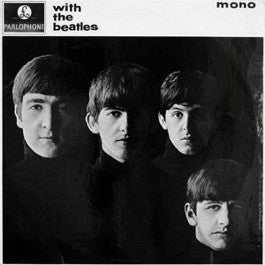 Image of Front Cover of 4945094S: LP - THE BEATLES, With The Beatles (Parlophone Black/Yellow; PMC1206, UK 1963, Laminated Flipback E.J. Day Sleeve, Mono, 2nd Press. Parlophone Co. on rim, "Recording 1st Published" Text, Dominion/Belinda Publishing Credit, Double Space On 'You Really Got  A Hold On Me', 'You Really Got  A Hold On Me' On Sleeve & Label) Hairlines and scuffs, edge wear, couple of small tears on flipback  VG/VG