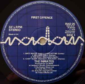 Image of Label Cover of 4614200C: LP - THE INMATES, First Offence (Radar Records; RAD 25, UK 1979)   VG/VG+