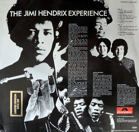 Image of Back Cover of 4624132E: LP - THE JIMI HENDRIX EXPERIENCE, Are You Experienced (Polydor; 2459390, UK 1970s Reissue, German Sleeve, "Limited Edition Box Set" stamp on back of sleeve. Made In England on labels.)   VG+/EX