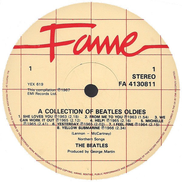 Image of Label Cover of LP - VG/VG - THE BEATLES, A Collection of Beatles Oldies (Fame Chequered Label; FA4130811, UK 1983 Reissue), ,  - 2726194E