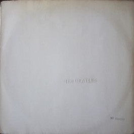 Image of Front Cover of 5124401E: 2xLP - THE BEATLES, The White Album (Apple; PMC7067, UK 1968, Numbered Top-Opening Laminated Embossed Gatefold, Black Inners, Poster and 4 Postcards, Mono, Misprint - No EMI Recording Label Text) Lowish Number - 0020209, Slight Water Damage To Sleeve, Inners Slightly Torn  VG/VG