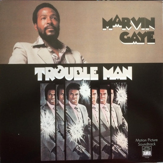 Image of Front Cover of LP - VG/VG - MARVIN GAYE, Trouble Man (Tamla; T 322L, US 1972, Half-Gatefold, Company Inner, Superior pressing), Record is strong VG - just a few light hairlines. Motown inner is split. Sleeve has edgewear, ringwear, creases. ,  - 2226136E