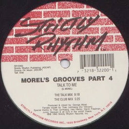 Image of Front Cover of 12" - /G - GEORGE MOREL, Morel's Grooves Part 4 (Strictly Rhythm; SR12200 , US 1993, Plain Sleeve), Labels grubby with a small stamp, A1	Talk To Me (The Talk Mix)A2	Talk To Me (The Club Mix)	B1	Bouncing Sax	B2	Let's Groove - 2516283C