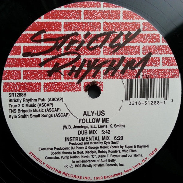 Image of Back Cover of 12" - /VG+ - ALY-US, Follow Me (Strictly Rhythm; SR1288, US 1992, Plain Sleeve), ,  - 2746050S