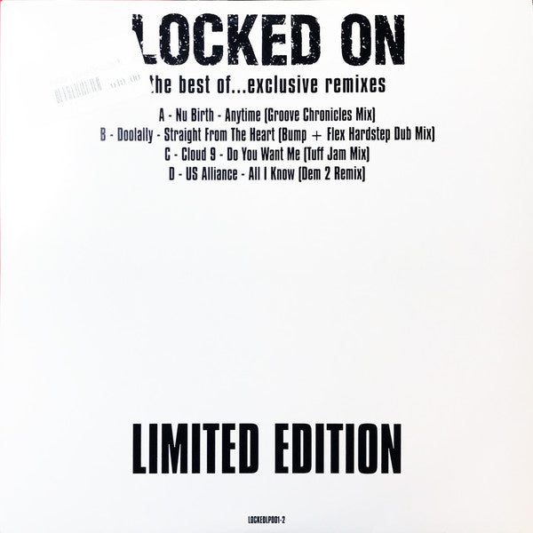 Image of Front Cover of 2x12" - VG/VG - VARIOUS, Locked On (The Best Of...Exclusive Remixes) (Locked On; LOCKEDLP001-2, UK 1999, Titled Sleeve), Surface marks only, plays VG/VG+. Sleeve close to VG+.,  - 3046117S