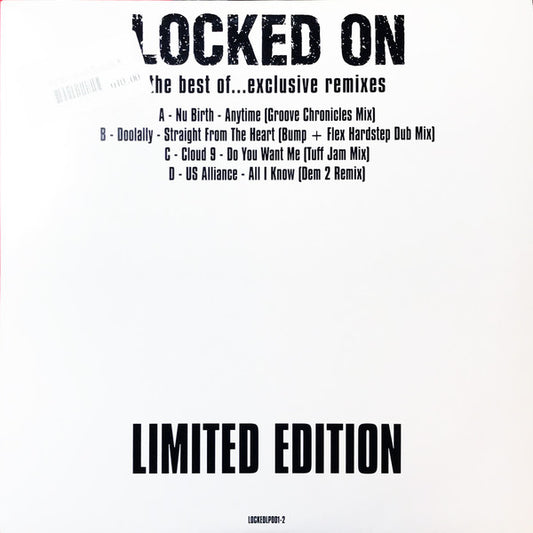 Image of Front Cover of 2x12" - VG/VG - VARIOUS, Locked On (The Best Of...Exclusive Remixes) (Locked On; LOCKEDLP001-2, UK 1999, Titled Sleeve), Surface marks only, plays VG/VG+. Sleeve close to VG+.,  - 3046117S
