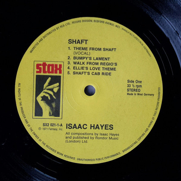 Image of Label Cover of 1454162S: 2xLP - ISAAC HAYES, Shaft - Music From The Soundtrack (Stax; SX2 021, UK 2000s Reissue, Gatefold)   NEW/NEW