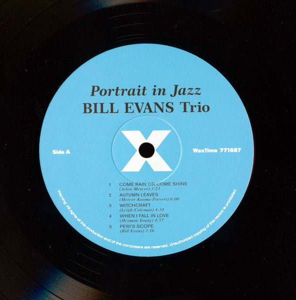 Image of Label Cover of LP - NEW/NEW - BILL EVANS TRIO, Portrait In Jazz (WaxTime; 771687, Europe 2010 Reissue), ,  - 2416245C