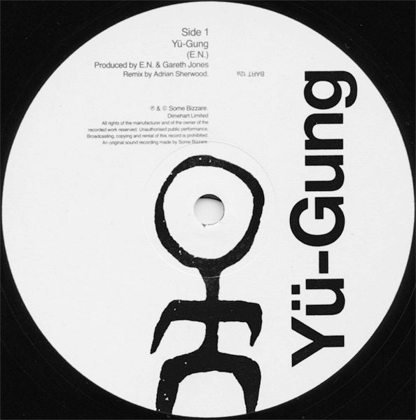 Image of Label Cover of 12" - VG/VG - EINSTURZENDE NEUBAUTEN, Y -Gung (Adrian Sherwood Mix) / Seele Brennt / Sand (Some Bizzare; BART 12, UK 1985, Picture Sleeve), Pressing flaw at the start of B2 which causes a click for a few rotations.,  - 3126135E