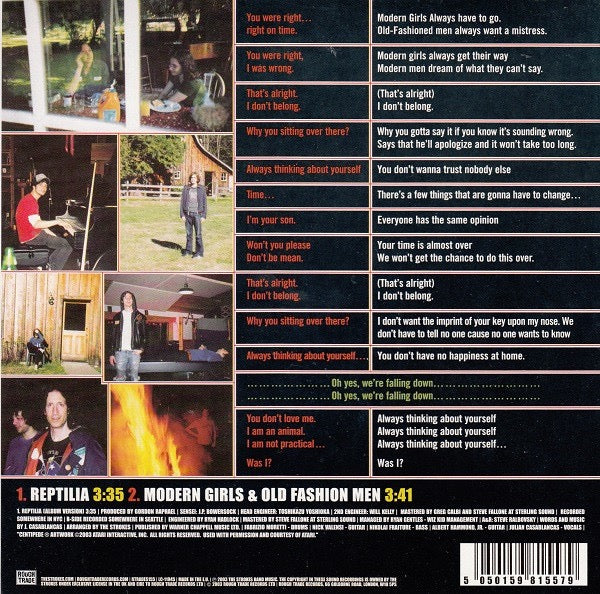 Image of Back Cover of 7" - VG+/VG+ - THE STROKES, Reptilia (Rough Trade; RTRADES155, UK 2004, Picture Sleeve), Really nice clean copy, strong VG+.,  - 4056086S