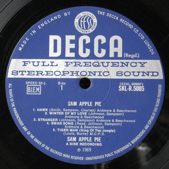 SAM APPLE PIE, Sam Apple Pie (Decca; SKLR5005, UK 1969, Stereo) LP