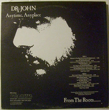 Image of Back Cover of LP - VG/VG+ - DR. JOHN, Anytime, Anyplace (Barometer; BRM67001, US 1974), Worn sleeve with small drill hole.,  - 3116257C