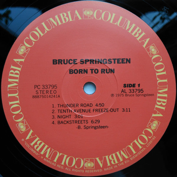 Image of Label of 1934085E: LP - BRUCE SPRINGSTEEN, Born To Run (Columbia; 88875014241, Europe 2014 Reissue, Gatefold, 180 Gram Vinyl)   NEW/NEW