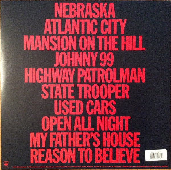 Image of Back Cover of LP - NEW/NEW - BRUCE SPRINGSTEEN, Nebraska (Columbia; 88875014271, US 2015 Reissue, Inner, 180 Gram Vinyl), ,  - 1656220S