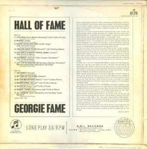 Image of Back Cover of 4425299E: LP - GEORGIE FAME, Hall Of Fame (Columbia; SX 6120, UK 1967, Laminated Flipback Sleeve, Company Inner, Mono.)   VG/VG+