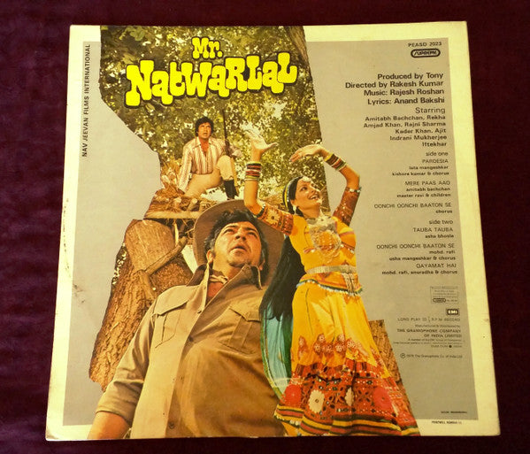Image of Back Cover of LP - VG+/VG - RAJESH ROSHAN, Mr. Natwarlal (EMI; PEASD 2023, India 1979, Gatefold), ,  - 2726304E