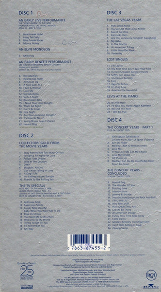 Image of Back Cover of 4xCD - VG+/VG+ - ELVIS PRESLEY, Elvis Aron Presley (RCA; 67455, UK 1998 Reissue, Book Sleeve), ,  - 3416554C