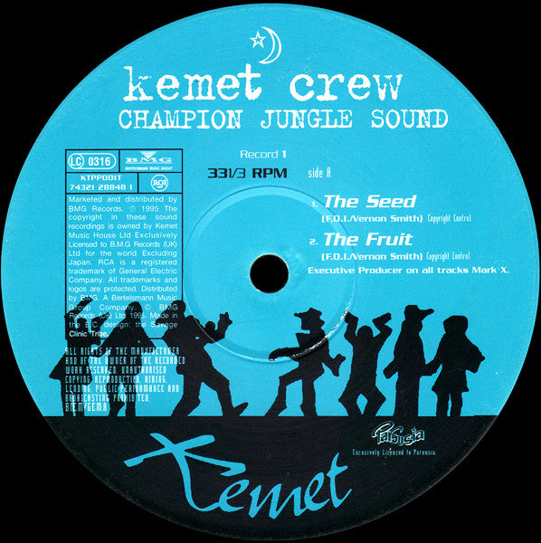 Image of Label Cover of 3xLP - VG/G+ - KEMET CREW, Champion Jungle Sound  (Kemet; KTPP001T, UK 1995, Insert), Sleeve Has A Fair Amount Of Edge Wear, Records Are Very Close To VG,  - 3946278S