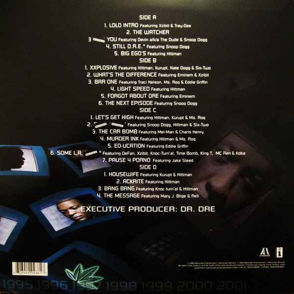 Image of Back Cover of 2xLP - VG/VG - DR. DRE, 2001 (Aftermath Entertainment; 0606949048617, Europe 2011 Reissue, 180 Gram, Remastered), Edge and ring wear. Strong VG discs.,  - 2846096S