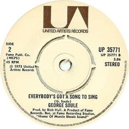 Image of Front Cover of 7" - /G+ - GEORGE SOULE, Get Involved / Everybody's Got A Song To Sing (United Artists; UP 35771, UK 1973), Lots of marks.,  - 2926203E