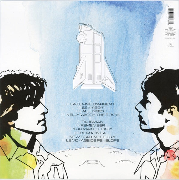 Image of Back Cover of LP - NEW/NEW - AIR, Moon Safari (Parlophone; 0724384497811, UK 2015 Reissue, Inner, 180 Gram Vinyl), , 'Moon Safari' is the debut studio album by the French duo Air, released in 1998. The album is a superlatively happy collection of experimental disco-mood sound nestled between ambient soundscape and breathy pop. Jean-Benoit Dunkel and Nicholas Godin, the French duo that makes up Air created a sonic masterpiece that captured a style and atmosphere there transcends time and place. Incl