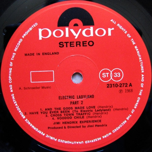 Image of Label Cover of LP - VG/VG - THE JIMI HENDRIX EXPERIENCE, Electric Ladyland Part 2 (Polydor; 2310272, UK 1970s Reissue, Laminated Sleeve, E.J. Day Sleeve), ,  - 3126279E