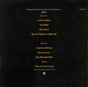 Image of Back Cover of LP - VG/VG+ - QUINCY JONES, The Dude (A&M; AMLK 63721, UK 1981, Inner), ,  - 3326071E