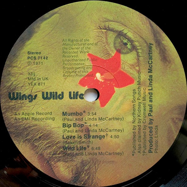 Image of Label Cover of LP - VG+/VG - WINGS, Wild Life (Apple; PCS 7142, UK 1971, Pinched Spine, Yellow Inner), Strong VG,  - 3226116E