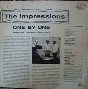 Image of Back Cover of LP - VG/VG+ - THE IMPRESSIONS, One By One (ABC; 523, US 1965, Pasteback Sleeve, Mono), Light hairlines. Staining on back of sleeve. Light ringwear. Light sticker ghosting.,  - 4345187S