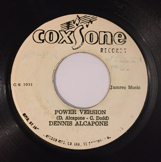 Image of Front Cover of 7" - /G+ - DENNIS ALCAPONE / THE BLUES BLASTERS, Power Version / Marjie (Coxsone Records; C.S. 1053, Jamaica 1972), Plays above grade. Label wear.,  - 1216110C