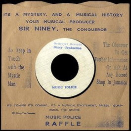 Image of Front Cover of 0316255C: 7" - NINEY THE OBSERVER & THE DESTROYERS, Music Police / Dr. Cocaine (Destroyer Records / Rock A Shacka; , Japan 2015 Reissue, Stamped Sleeve)   VG+/VG+