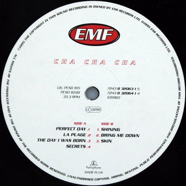 Image of Label Cover of 2xLP - VG/VG - EMF, Cha Cha Cha (Parlophone; PCSD165, UK 1995, Gatefold, 2 Inners), ,  - 4016476C