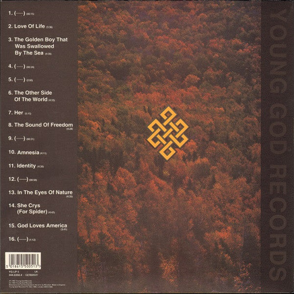 Image of Label Cover of LP - VG+/VG+ - SWANS, Love of Life (Young God; YGLP5B, UK 1992, Embossed Box Set, Inner And Merchandise Sheet, Collector's Edition), Very subtle warp to disc, a couple of light hairlines. Small stains on box. No hype sticker.,  - 3126311E