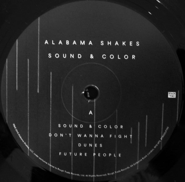 Image of Label Cover of 2xLP - EX/EX - ALABAMA SHAKES, Sound & Color (Rough Trade; RTRADLP750, Europe 2015, Gatefold, 2 Inners, 180 Gram Black Vinyl. One Side Etched.), Opened Instore, Still In Stickered Shrinkwrap,  - 3546016S