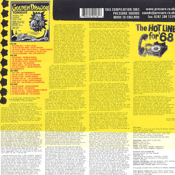 Image of Back Cover of 4824318E: 2xLP - VARIOUS ARTISTS,  Red Bumb Ball - Rare And Unreleased Rocksteady 1966 - 1968  (Pressure Sounds; PSLP40, UK 2003) Light marks only. Sleeve has a sticker removal damage and general wear.  VG/VG