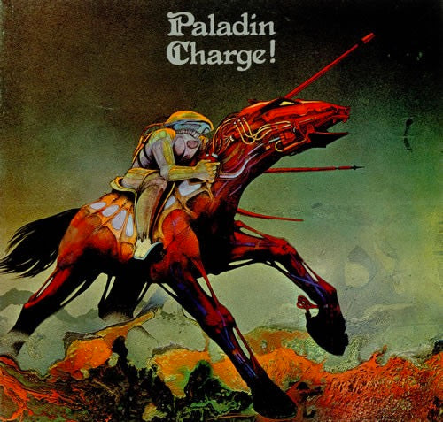 Image of Front Cover of 1225392E: LP - PALADIN, Charge (Bronze; ILPS9190, UK 1972, Stickered gatefold Sleeve, W/Extra Track and Mystery White Line Across Front Sleeve) Sticker Damage To Sleeve  G+/VG
