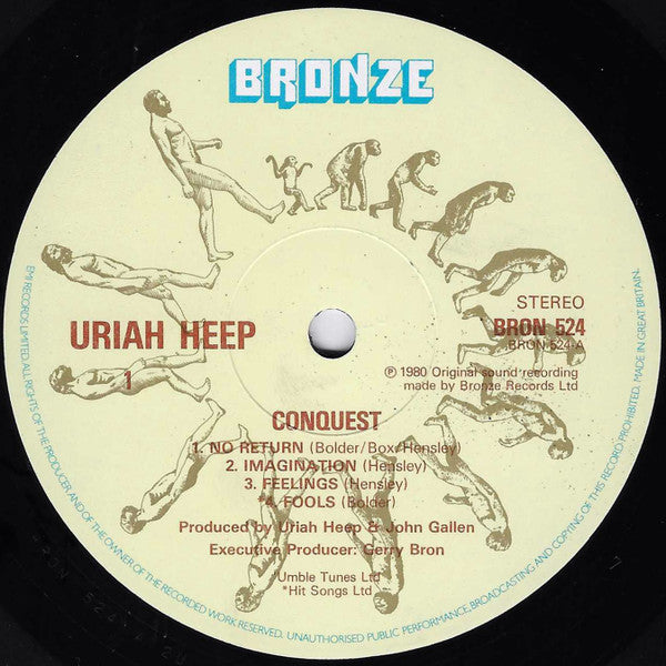 Image of Label Cover of LP - VG+/VG+ - URIAH HEEP, Conquest (Bronze; BRONX 524, UK 1980, Inner), ,  - 2726072E