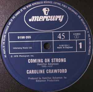 Image of Label Cover of 12" - VG+/VG - CAROLINE CRAWFORD, Coming On Strong/ A Nice Feeling (Mercury; 9198 055, UK 1978, Company Sleeve), Light marks.,  - 4126389E