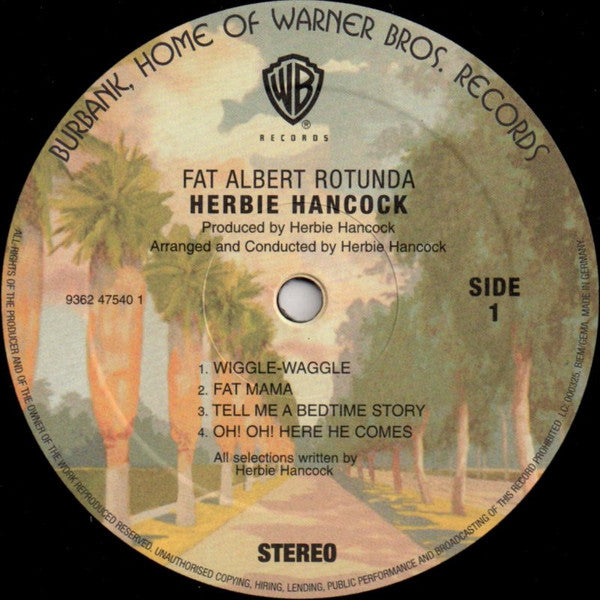 Image of Label Cover of LP - VG/VG - HERBIE HANCOCK, Fat Albert Rotunda (Warner Jazz; 9362 47540 1, Germany 2001 Reissue), ,  - 3626118E