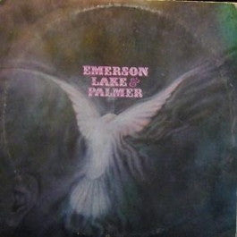 Image of Front Cover of LP - G+/G+ - ELP (EMERSON, LAKE & PALMER), ELP (Emerson, Lake & Palmer) (Island Pink "I"; ILPS9132, UK 1970), Strong G+, hairlines over record only. Rip and staining to cover and ring wear. ,  - 3526282E